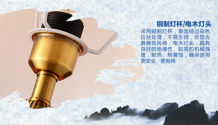 中式陶瓷台灯卧室床头灯 美式客厅台灯 手绘写意画婚庆装饰台灯 笑口常开