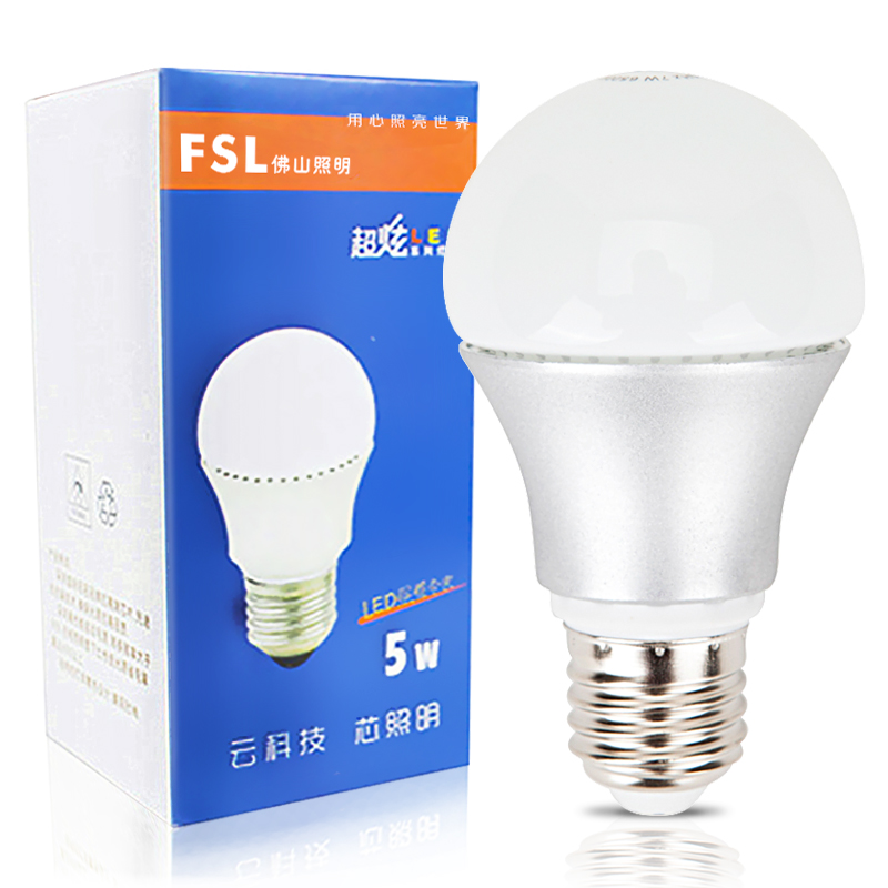 佛山照明（FSL）LED灯泡节能球泡5W螺旋口E27炫...