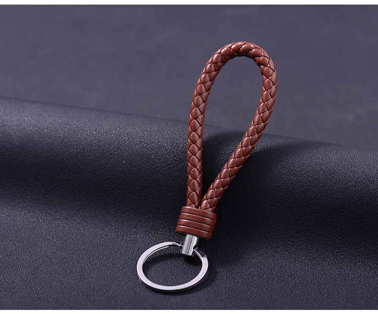 轻唤 手工编织皮绳汽车钥匙扣 钥匙圈男士女腰挂件钥匙链 创意钥匙绳