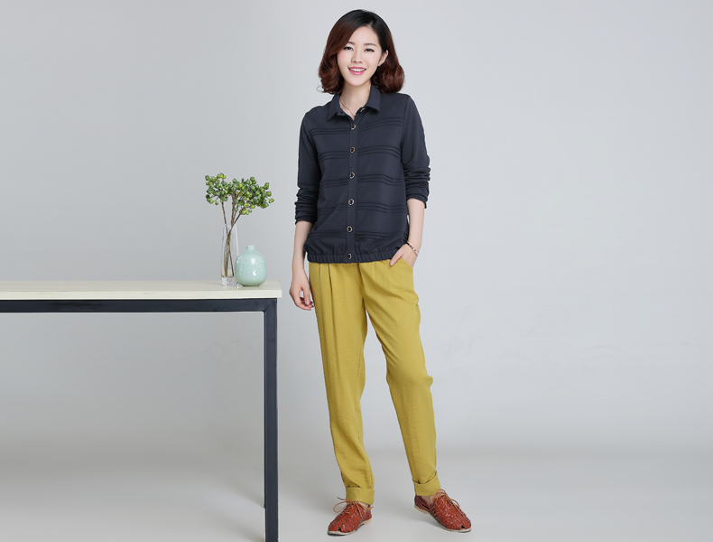 Tigana 2015秋装新款短外套女秋大码女装宽松休闲春秋装夹克上衣小外套 XH9625 暗紫色 2XL