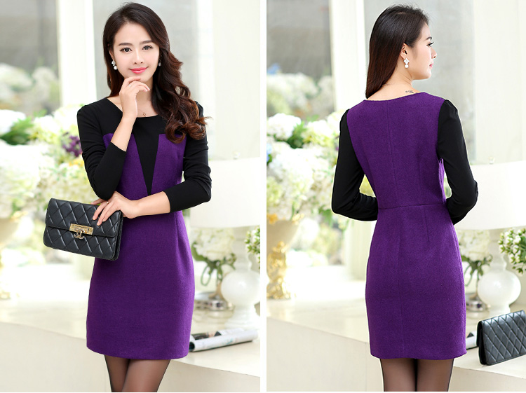 Sha Philip  2015 autumn and winter new larger female Korean fake two thick solid long-sleeved MM Sau San dresses X9252 picture color pictures, prices, XL brand platters! The elections are supplied in the national character of distribution, so action, buy now enjoy more preferential! As soon as possible.