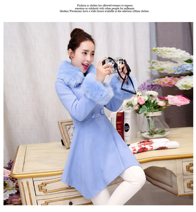 Meijia Garment 2015 autumn and winter in new long with collar coats jacket water? 8032 Blue M picture, prices, brand platters! The elections are supplied in the national character of distribution, so action, buy now enjoy more preferential! As soon as possible.