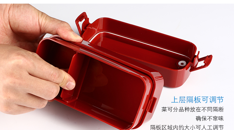 
                                        ASVEL双层饭盒便当盒 餐盒可微波炉男女式日式 月兔蓝色+日式提袋+餐具                