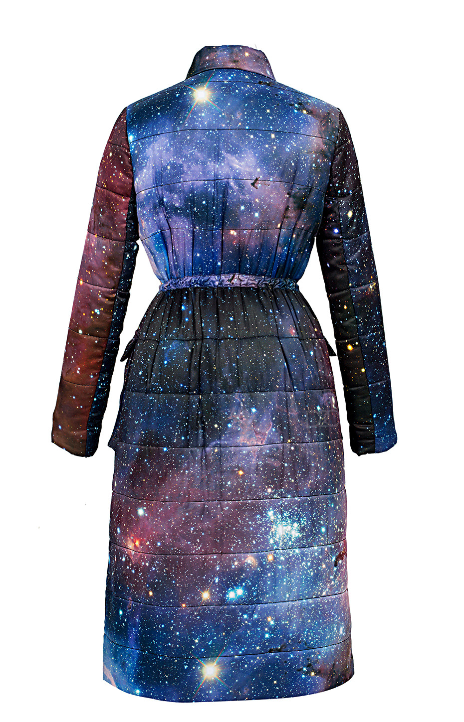 郁渟服装*颖儿女神新装星空12星座小立领长袖触感led发光长版棉衣外套图片