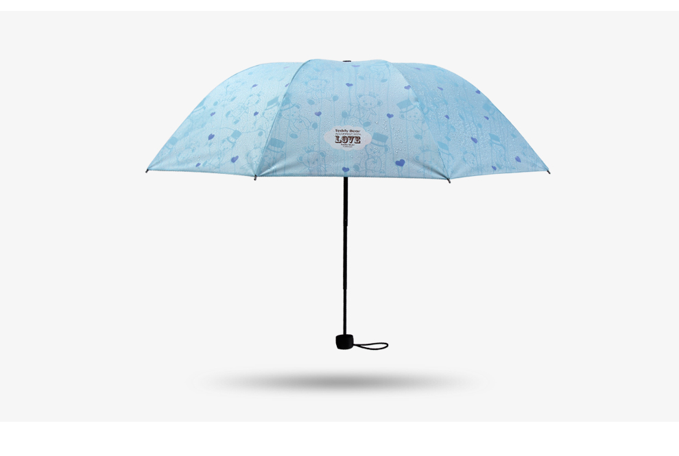 JUST MODE 黑胶晴雨伞 遇水变色雨伞 防晒折叠伞 樱花粉