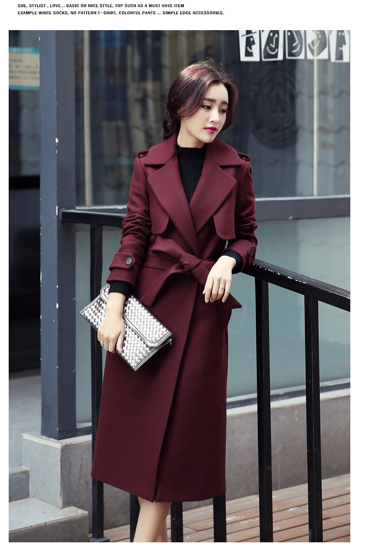 The Champs Elysees Honey Love   2015 autumn and winter new OL video thin Korean long coats gross? a female double-wind jacket  882 wine red M picture, prices, brand platters! The elections are supplied in the national character of distribution, so action, buy now enjoy more preferential! As soon as possible.