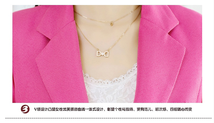 鸥牧衣都2015新款韩版女修身纯色印花边长袖外套西服小西装XZW003 黑色 M