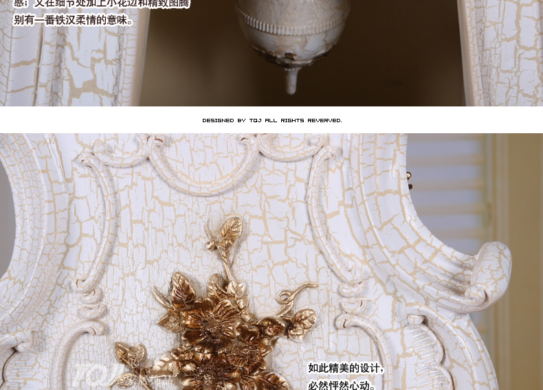 
                                        丽盛（LISHENG）超大欧式仿古客厅落地钟摆钟风水座钟带整点报时立式钟 浅黄色                