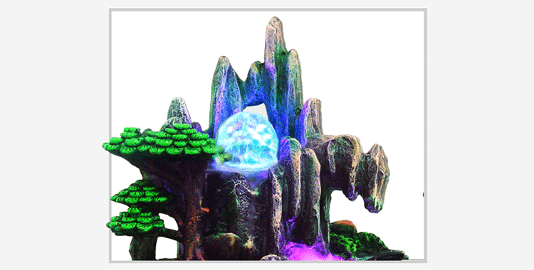 携爱 客厅摆件家居装饰品办公室工艺品假山流水喷泉开业礼品迎客松