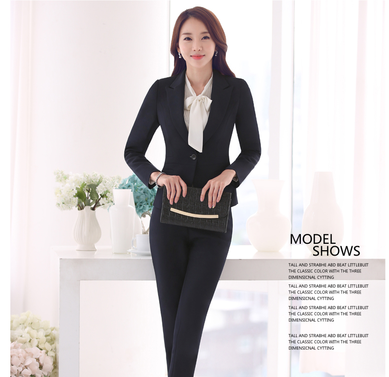 
                                        曼彩蝶2015秋冬职业工作服装面试装正装女士西服短裙  长裤 黑色 XXL                