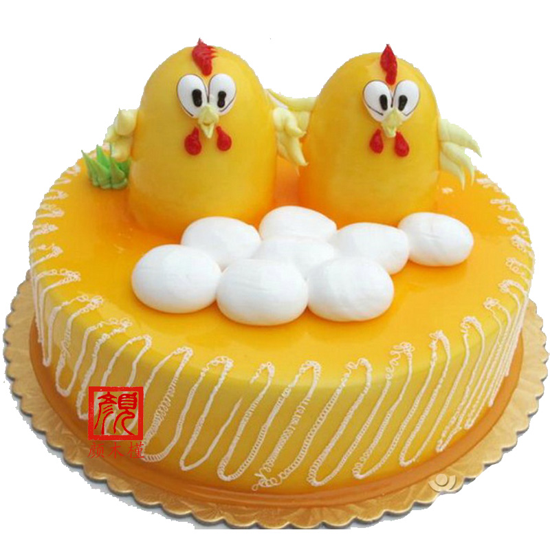 定做卡通创意小鸡生日蛋糕速递全国配送上海南京福建广州深圳蛋糕店