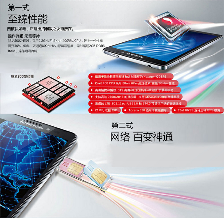 联想VIBE Z （K910） 联通版3G (16 ROM） 铂雅银 标配版