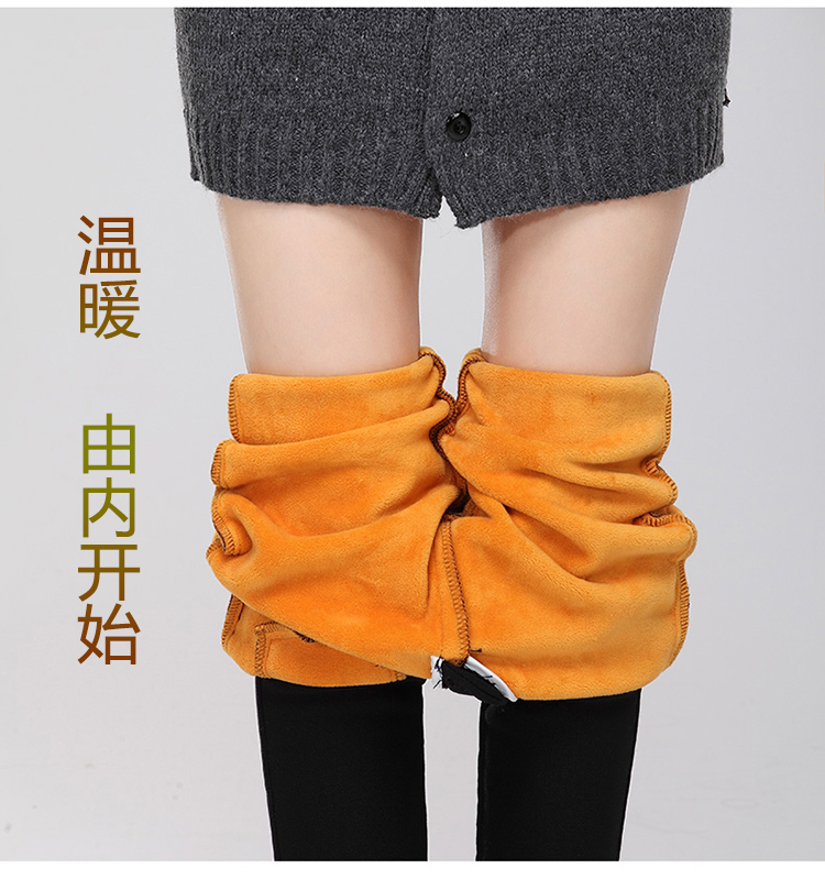 伊莉依美2015秋装新款加绒休闲裤铅笔裤糖果色加厚小脚裤高腰保暖显瘦弹力裤大码紧身裤 宝蓝色 29码