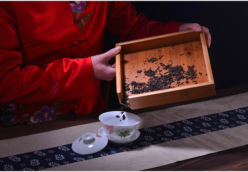 
                                        晨茗 抽屉式普洱茶盒分茶盘茶具配件 普洱茶饼开茶盘茶道配件                