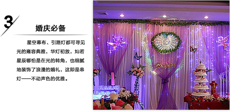 小彩灯串串灯LED星星闪灯8米灯户外防水圣诞节日婚庆装饰