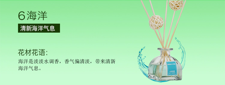 房间香水室内香氛 卧室无火香薰精油套装檀香藤条挥发熏香料 海洋