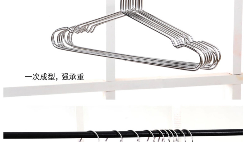 
                                        优卓家 衣架干湿两用衣撑 不锈钢实心晾晒衣架晾衣架衣服撑衣挂 家庭套装 40个                