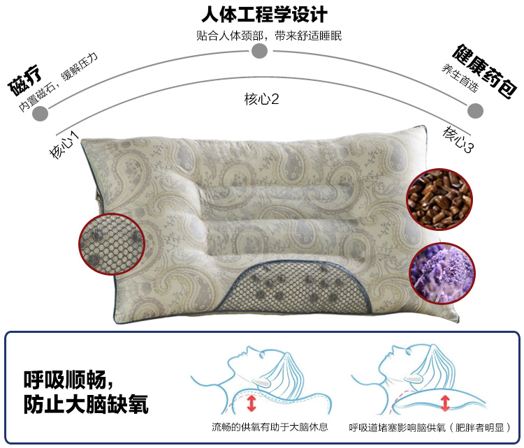 
                                                            枕芯枕头决明子薰衣草荞麦药草护颈枕学生宿舍单人枕头芯一对拍2 蓝格-单只装                