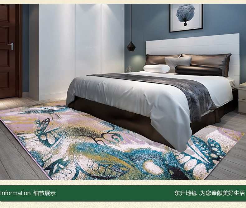 东升地毯 幻彩 简约现代客厅沙发地毯卧室地毯 9347C 80cmx120cm