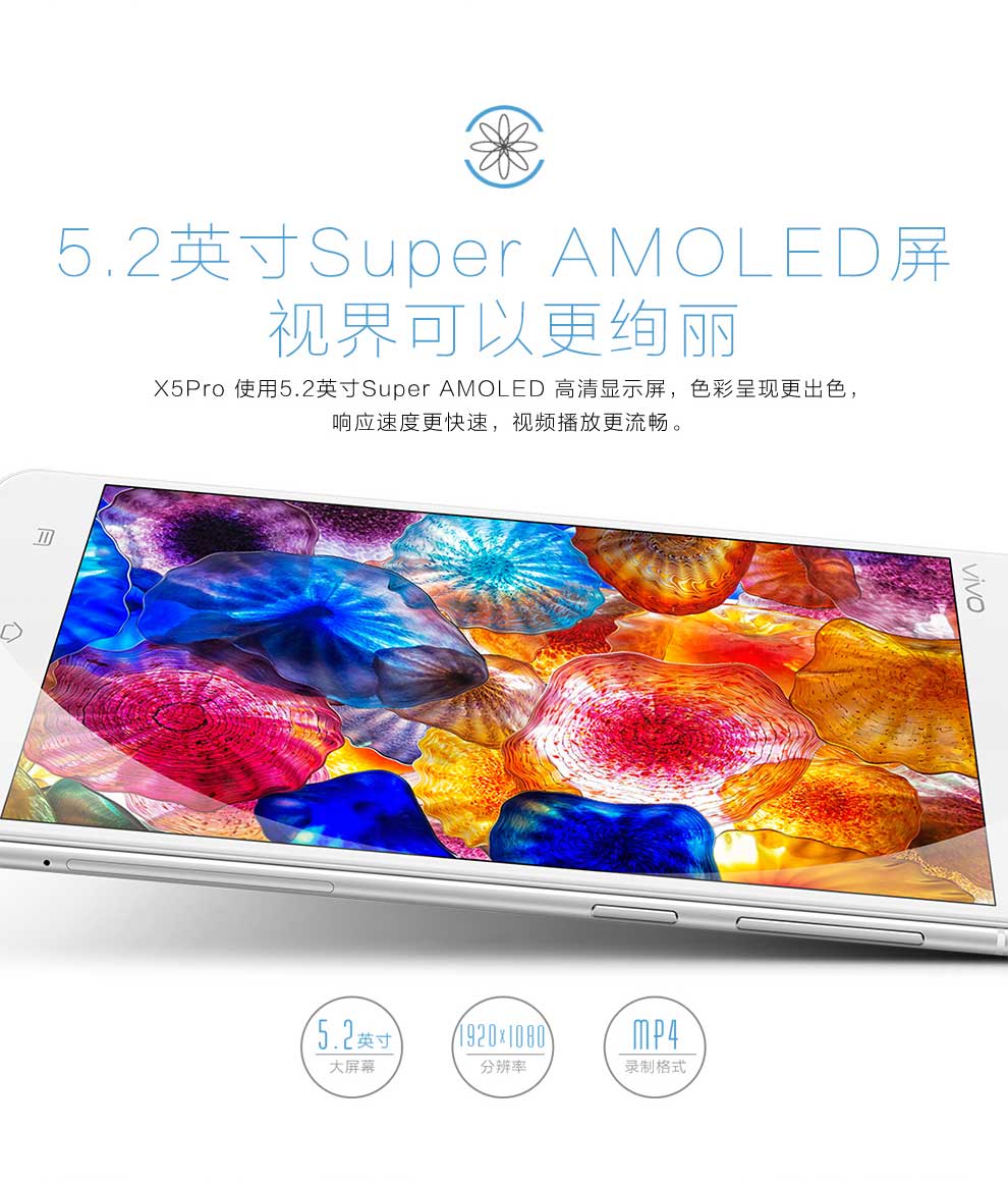 vivo  X5Pro 移动联通双4G手机  3G运存版 极光白