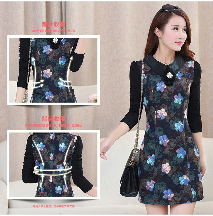 Sha Philip  2015 autumn and winter new larger female Korean fake two thick solid long-sleeved MM Sau San dresses X9252 picture color pictures, prices, XL brand platters! The elections are supplied in the national character of distribution, so action, buy now enjoy more preferential! As soon as possible.