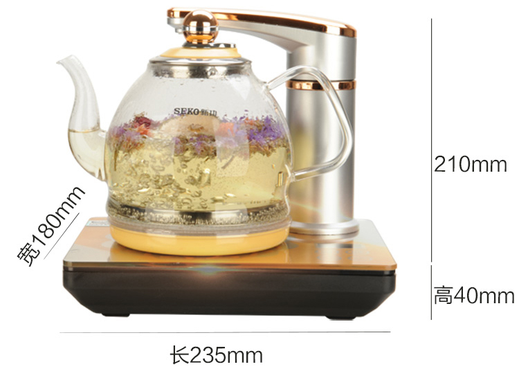 
                                                            新功【SEKO】全自动上水电热水壶电茶炉玻璃茶具电茶壶烧水壶电热茶具套装整套水晶养生壶 37*23*4.5(尊贵版大号)                