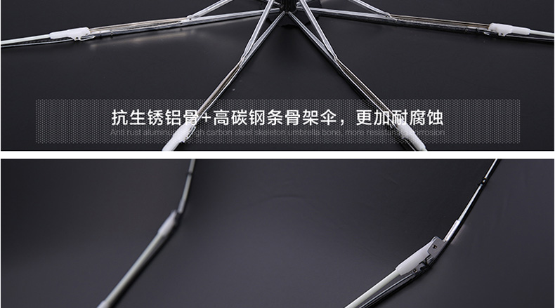 零时差创意防爆冲511雨伞全自动伞男士商务伞超大双人雨伞折叠太阳伞晴雨两用黑胶防晒防紫外线 全自动-大号黑色