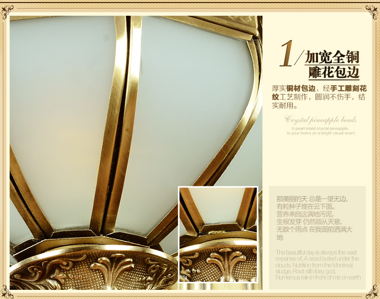 
                                        华艺灯饰 欧式床头灯卧室客厅过道阳台装饰灯全铜焊锡壁灯 DB36 壁灯 2头                