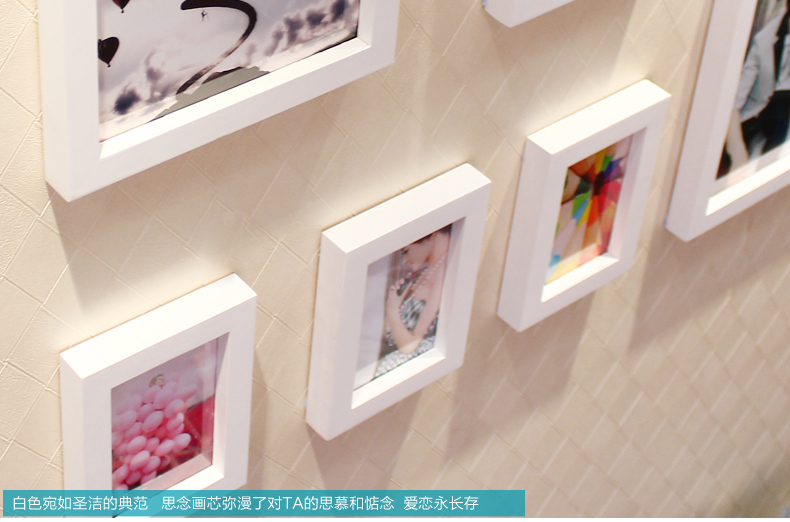 
                                        古笛 进口实木照片墙 时尚家居饰品 相片墙相框墙 创意组合HD-771 菱形黑白原胡                