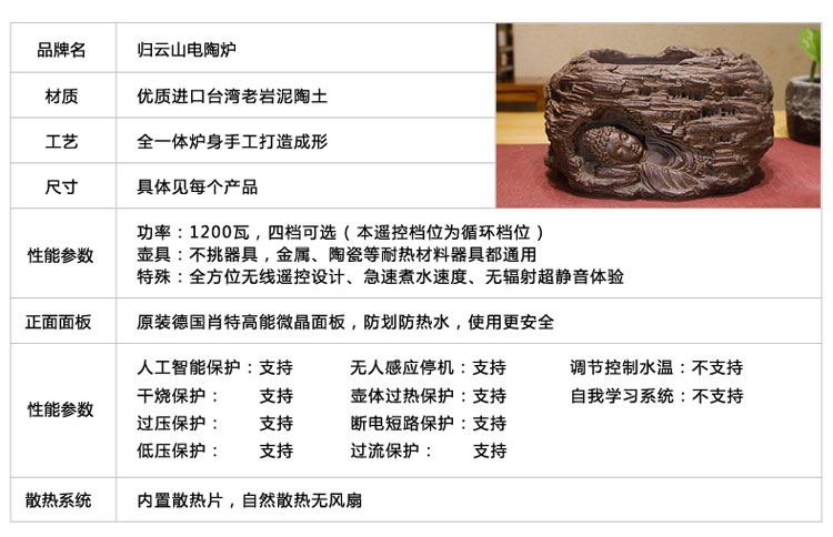 
                                        电陶炉茶炉静音台湾老岩泥煮茶器 家用烧水铁壶专用茶炉具无线遥控电陶炉 心路(静音版)                