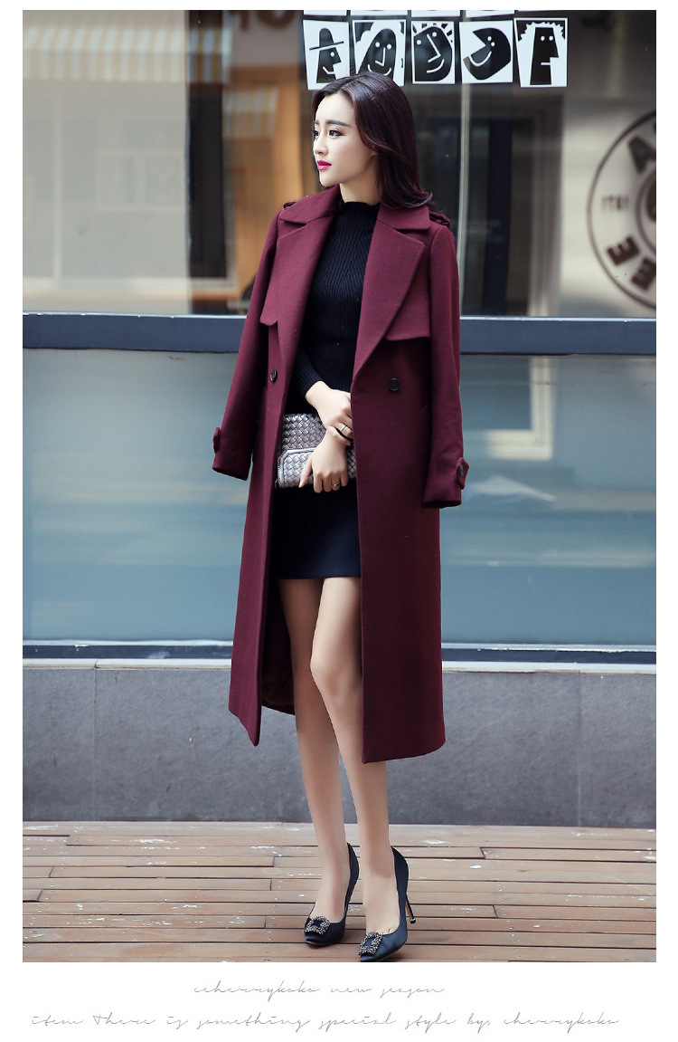 The Champs Elysees Honey Love   2015 autumn and winter new OL video thin Korean long coats gross? a female double-wind jacket  882 wine red M picture, prices, brand platters! The elections are supplied in the national character of distribution, so action, buy now enjoy more preferential! As soon as possible.