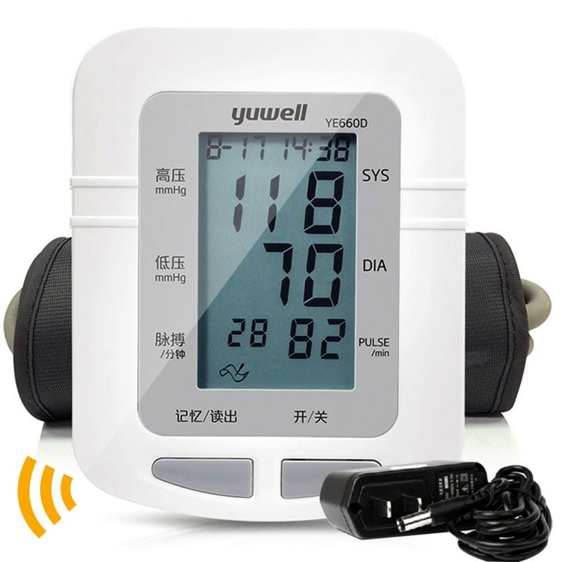 鱼跃（YUWELL）电子血压计 家用智能上臂式YE660D 测血压仪器 语音播报