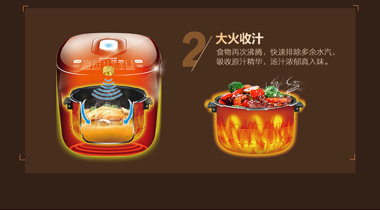 
                                        苏泊尔（SUPOR）智能IH电磁加热电压力锅 5升鲜呼吸压力锅 顺丰直送 FH2 5升鲜呼吸电压力锅FH2                
