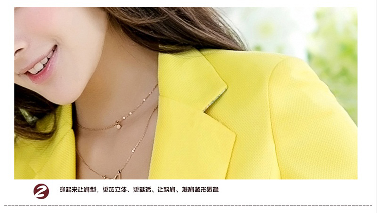 鸥牧衣都2015新款韩版女修身纯色印花边长袖外套西服小西装XZW003 黑色 M