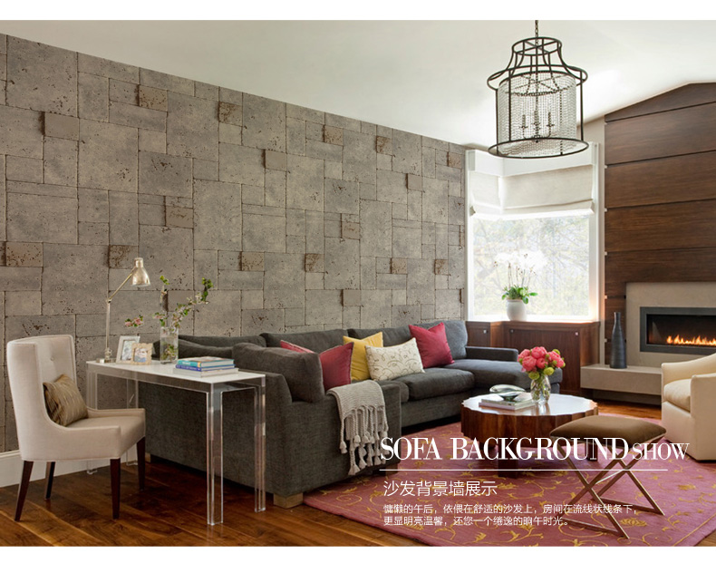 米素 个性壁纸画仿砖墙纸 立体3d墙纸 卧室客厅