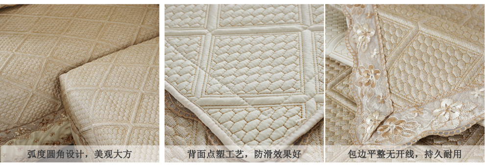
                                                            福至沙发垫四季沙发垫套装组合沙发套沙发座垫布艺沙发沙发巾 小格花边款 黑色 70*70CM沙发垫一片                