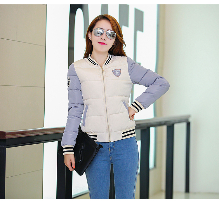 花孜语2015秋冬新款韩版女装时尚轻薄羽绒棉服棉衣短外套女WT51008 酒红色 M