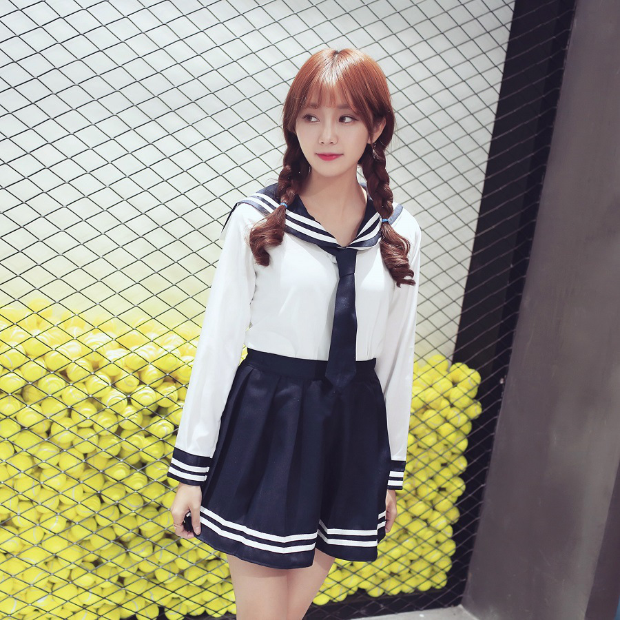 贵爽2016新款日韩校服套装学生制服领带可爱女学生服水手服 图片色 l