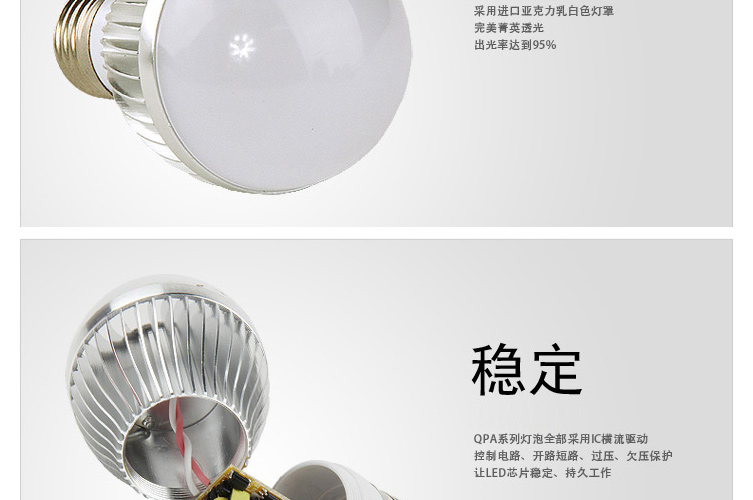 帝帛照明 环保节能灯具灯饰通用3WLED灯泡 3WLED灯泡 节能环保