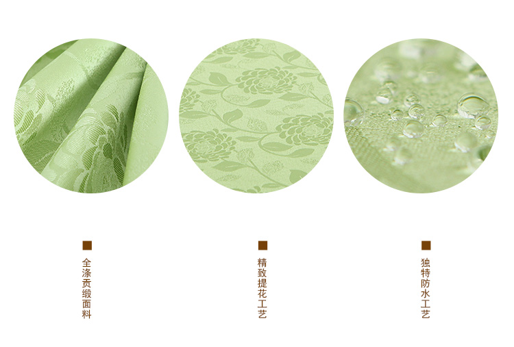 
                                        锦色华年 玫瑰提花 绿 欧式田园防水台布时尚桌布布艺餐桌布茶几桌布 浮边 1张桌布 6椅垫 6椅背套特惠                