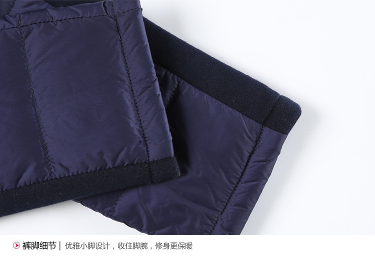 尼斯巴克 2015冬季新款羽绒棉裤女外穿显瘦加厚冬保暖双面棉裤小脚裤 藏青色 XL