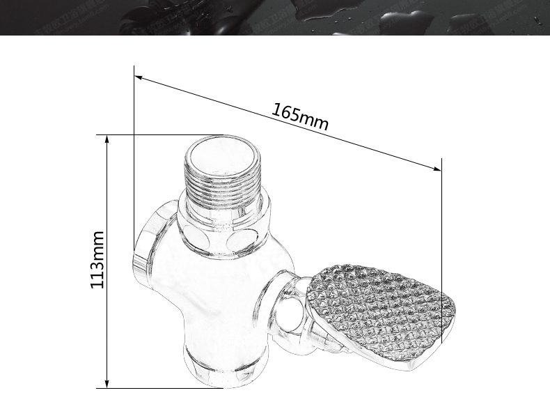 jmowy/吉牧欧卫浴 全铜脚踩式蹲便器冲水阀 脚踏冲洗阀 公共场所用