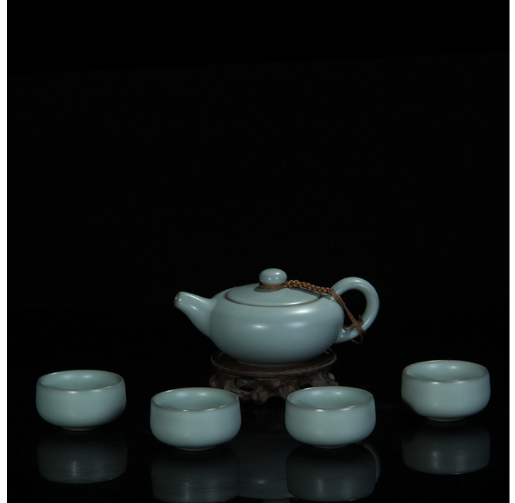 
                                                            申道正品台湾汝窑茶具套装整套功夫茶具陶瓷汝瓷茶具套装/禅心5头 禅心5头天青色                