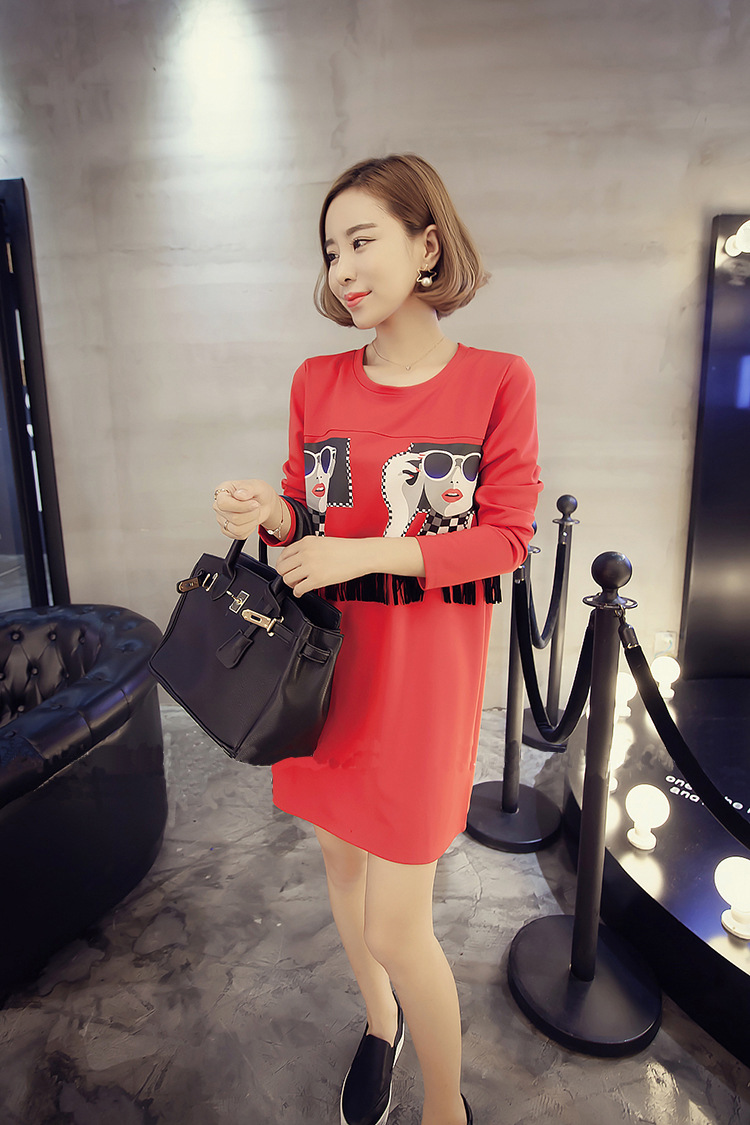 2015 Autumn and winter Zz&ff new Korean Version Stamp round-neck collar relaxd Sau San larger package and dresses in female long T-shirt, forming the Netherlands black XL(120-145 catty) Picture, prices, brand platters! The elections are supplied in the national character of distribution, so action, buy now enjoy more preferential! As soon as possible.