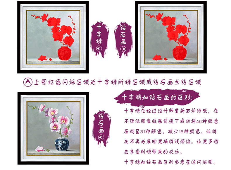 
                                        KS十字绣官方旗舰店客厅新款3D/5D印花清兰优雅兰卧室餐厅小画免图纸背景不用绣 3D印花】1011清兰优雅一59X62CM三股棉线                