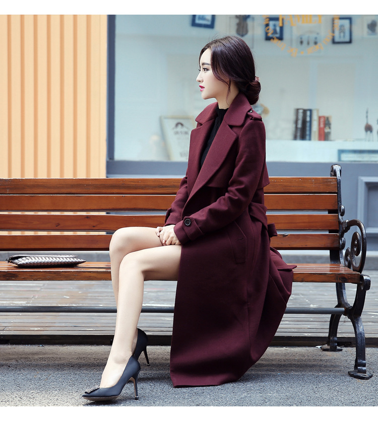 The Champs Elysees Honey Love   2015 autumn and winter new OL video thin Korean long coats gross? a female double-wind jacket  882 wine red M picture, prices, brand platters! The elections are supplied in the national character of distribution, so action, buy now enjoy more preferential! As soon as possible.