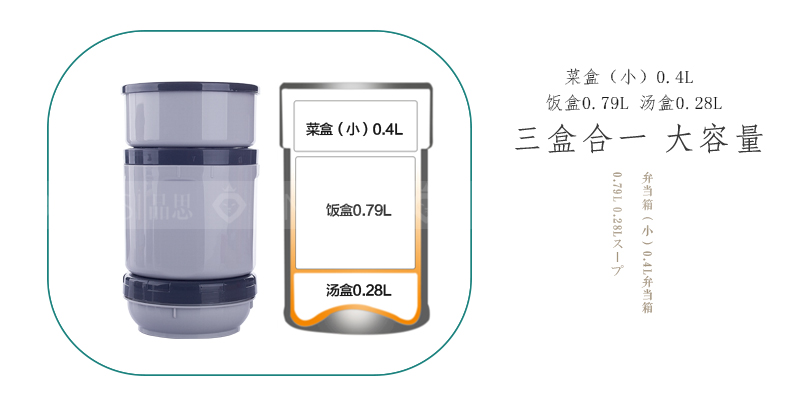 象印（ZOJIRUSHI）保温饭盒不锈钢保温桶三层便当盒真空焖烧杯2.0L