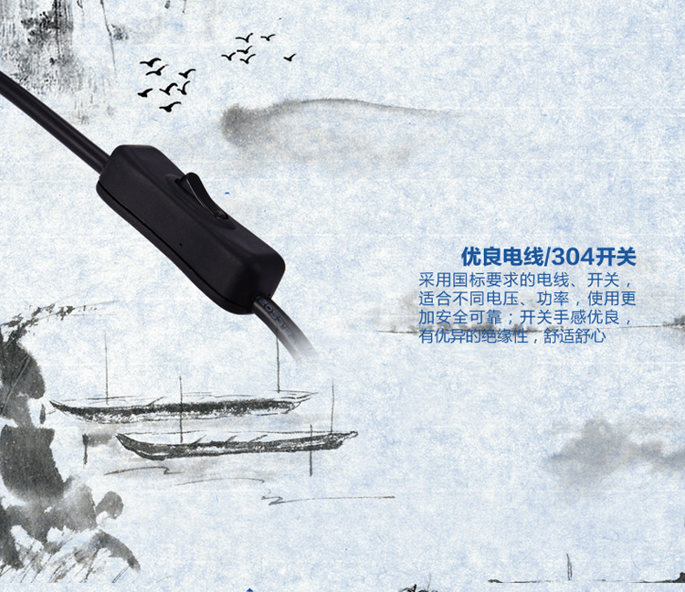 中式陶瓷台灯卧室床头灯 美式客厅台灯 手绘写意画婚庆装饰台灯 笑口常开