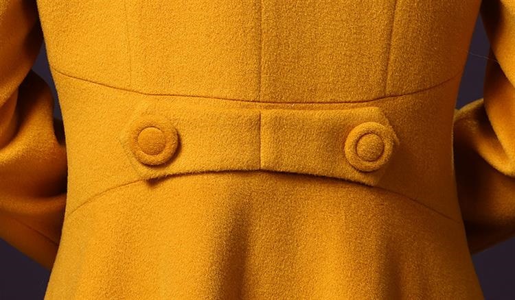 佳衣名品 2015秋冬新款奢华大毛领毛呢外套 M8039 蓝色 XXXL