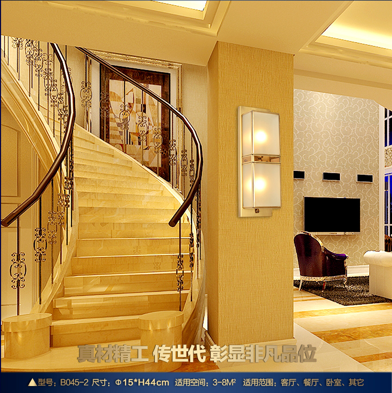 雄能全铜壁灯过道壁灯吸顶灯 走廊灯玄关灯 阳台吊灯 卧室灯 吸顶灯 吸顶长44cm宽15cm高12